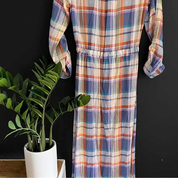 TYLHO Plaid Colorful Maxi Button Up Shirt Dress S - Picture 11 of 13